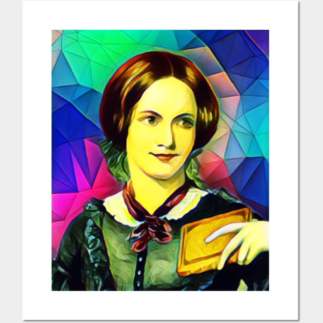 Charlotte Bronte Colourful Portrait | Charlotte Brontë Artwork 7 Wall Art by JustLit